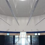 Interior Hallway with Skylight at Johnson Creek School